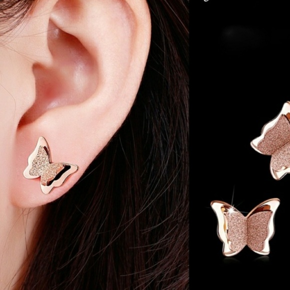 Jewelry - 🌟Gold Stud Butterfly Earrings